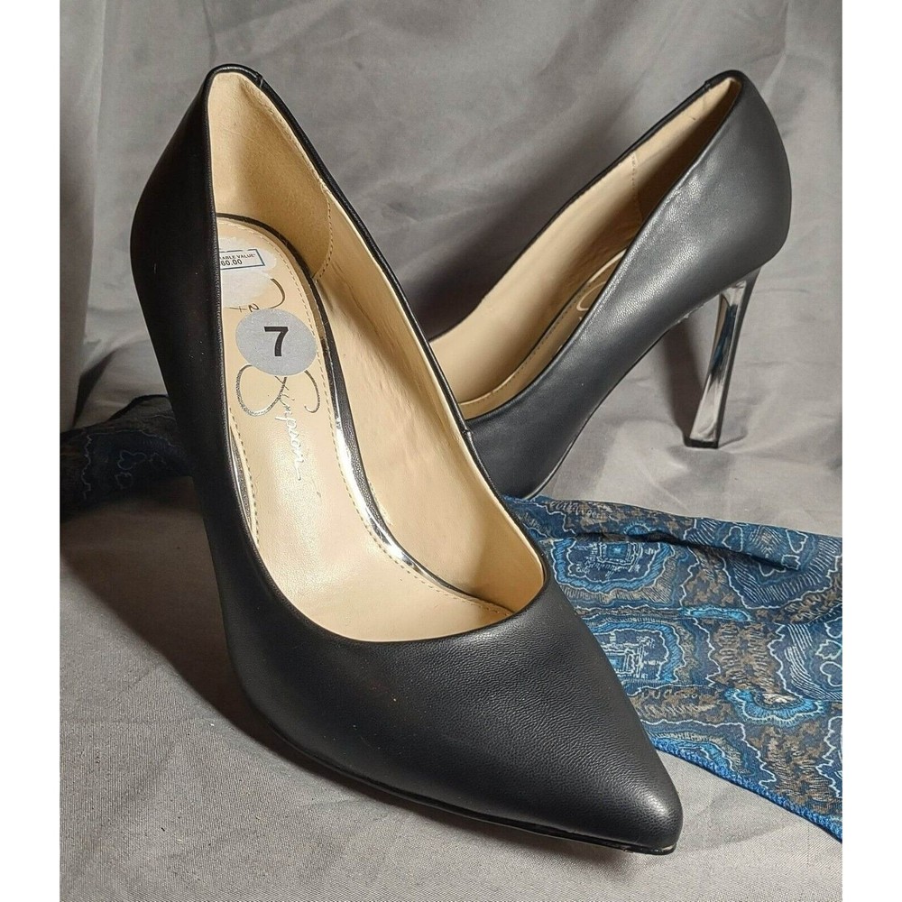 Jessica Simpson Womens Navy Blue Pointed Pumps Heels Shoes Size 7